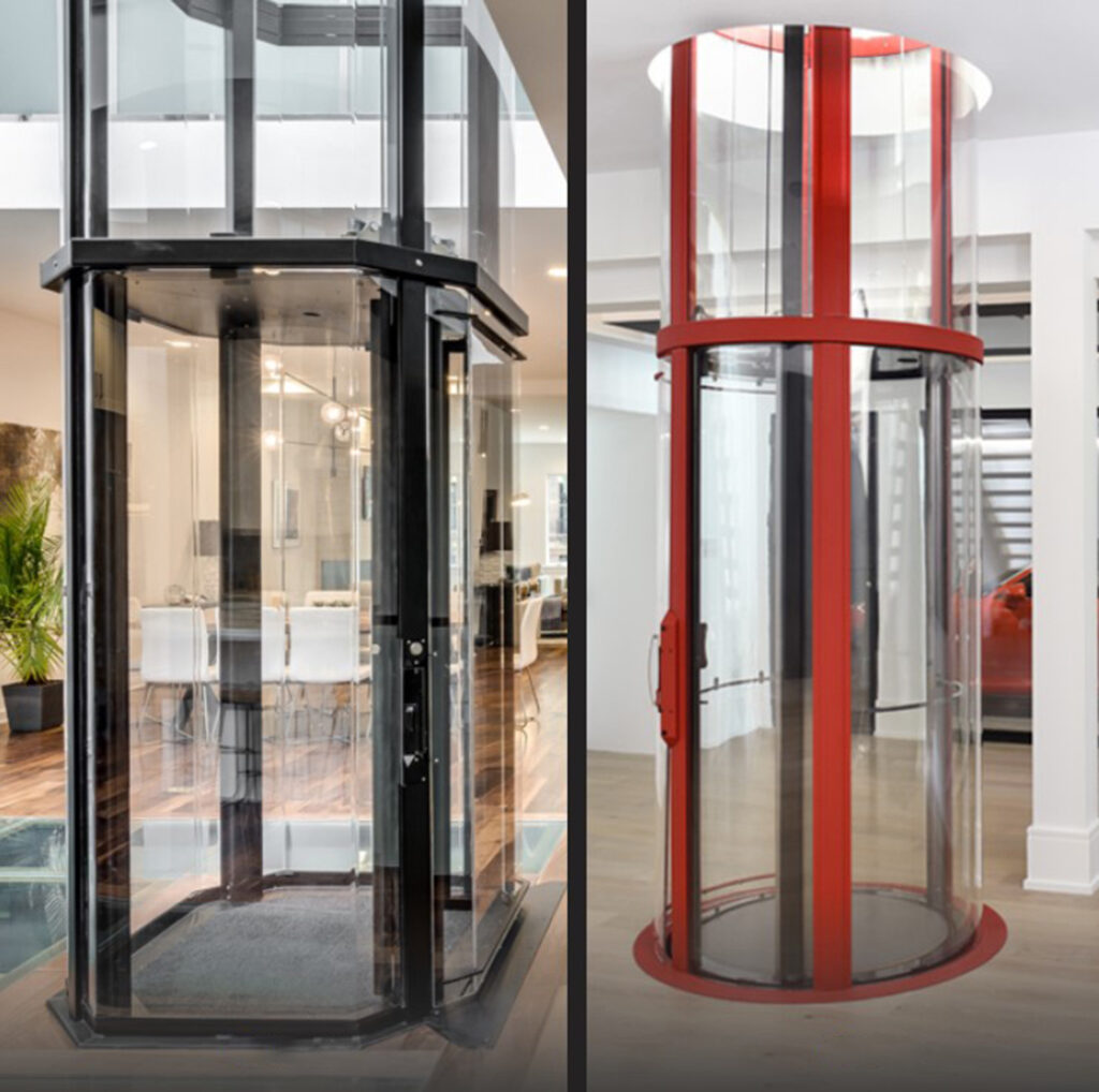 Vuelift glass elevators in two styles
